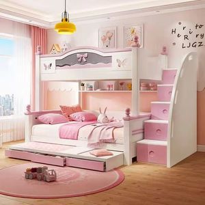 <span class=keywords><strong>Lit</strong></span> superposé en bois pour enfants, fabriqué en Europe, avec tiroirs et <span class=keywords><strong>lit</strong></span> <span class=keywords><strong>gigogne</strong></span> double - Product Image 2