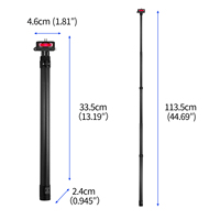 Supporto Pieghevole in Alluminio per Fotocamera con Ammortizzazione, Attacco ARRI da 1/4'', Capacità 4kg, per Insta360 X6 e OSMO 360 II, per Creazione di Vlog Sportivi all'Aperto