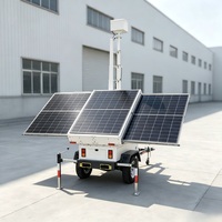 Remorque de sécurité autonome avec 3 panneaux solaires, câble interne de 6 m, mât et caméra en option pour sites isolés