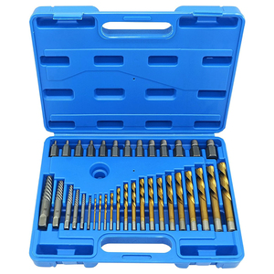 Kit estrattore a vite in acciaio HSS da 35 pezzi con punta di retromarcia per la rimozione di dadi rotti e bulloni spelati-strumento veicolo - Product Image 1