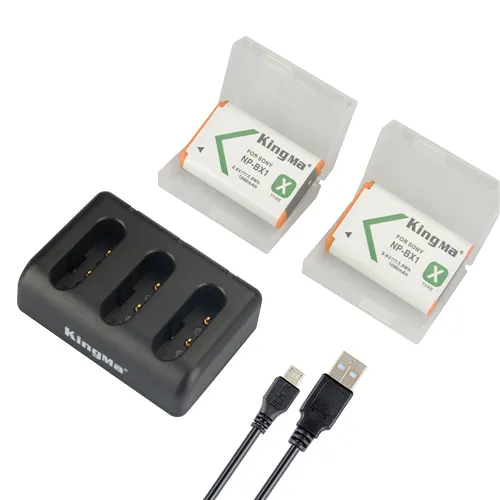 KingMa 1090mAh NP-BX1 Rechargeable Battery and 3 Slot charger set For Sony RX100 M6 M5 M4 M3 M2 CX240E WX350 RX1R Camera