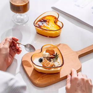 Bol en verre ambré en forme de cœur pour le petit-déjeuner, les céréales, le yaourt, pour les enfants, design uni, 1599hkl - Product Image 3