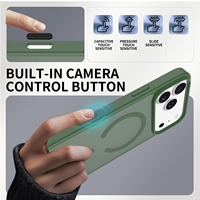 Funda Magnética de TPU+PC Suave como la Seda, Agradable al Tacto, para 17 Pro Max, Mate, Resistente a Golpes, Impermeable, con Carga Magnética y Control de Cámara