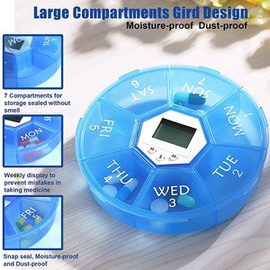 Chất Lượng Tốt Trường Hợp Y Học Trường Hợp 7 Ngày Chủ Hộp Điện Tử Thời Gian Quả Ma Cb Một Điện Tử <span class=keywords><strong>Pill</strong></span> Chai Hẹn Giờ Khóa - Product Image 2