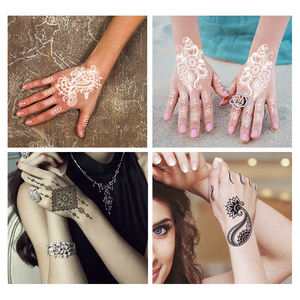 Pochoir autocollant personnalisé OEM pour tatouage temporaire au henné Papier de tatouage à la main de luxe Autocollants de tatouage semi-permanents étanches - Product Image 4