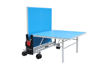 Taille officielle Table de tennis de table Extérieur grandes roues Système d'arrêt Jambes équilibrées Installation facile Pliable Top Lisse