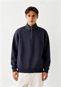 OEM Custom Embroidered Logo French Terry Boxy Fit 1/4 <strong>Zip</strong> Pullover <strong>Sweatshirt</strong> for <strong>Women</strong> Blank <strong>Quarter</strong> <strong>Zip</strong> <strong>Sweatshirt</strong> Unisex - Product Image 4