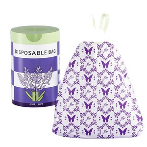 Bolsas de basura desechables de lavanda, tamaño XL, con cordón, gruesas y duraderas para uso en la cocina - Product Image 1