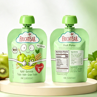 Lekvrije, matte afwerking, opstaande bodem, op maat gemaakte pouches met tuitje voor babyvoeding, fruit sap, mylar zakken (lage minimale bestelhoeveelheid)