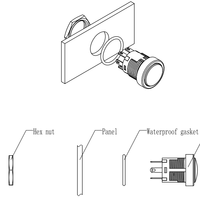 Interrupteur à bouton-poussoir TOOWEI étanche IP67 16 mm à verrouillage momentané 6 broches 4 broches DPDT DPST