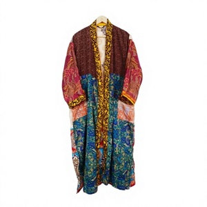Bata Kimono Floral de Algodón Ligero para Mujer, Elegante Estilo Boho, Larga, para Playa, Damas de Honor, Fiesta Nocturna, Vacaciones, Ropa de Dormir - Product Image 1