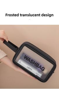 Pochette de maquillage transparente avec logo personnalisé, organiseur de cosmétiques en PVC imperméable, trousse de toilette en plastique pour la salle de bain, pour le rangement des bijoux - Product Image 3