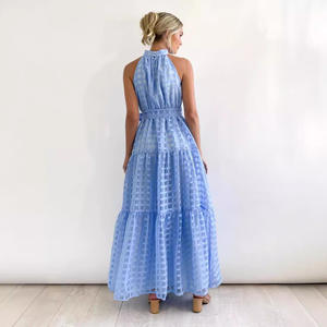 Nouvelle collection été 2026, style européen et américain, robe élégante et sexy pour soirée, haut de gamme, sans manches, cintrée, taille haute, dos nu, coupe évasée - Product Image 4