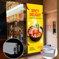 Boîte à lumière ultra-mince pour enseigne de restaurant, haute luminosité, cadre en aluminium, affichage publicitaire intérieur, panneau publicitaire, fournisseur