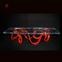 Table basse de bureau en acrylique transparent moderne et personnalisable TT table basse unique en cristal de platine pour le salon extérieur
