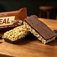 Barra de Proteína de Cereales con Coco y Chocolate, con Hojuelas de Avena, Cacao y Granos, Bocadillo Energético Masticable, Marca Privada
