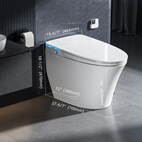Stock local US Onirap Toilette intelligente avec couvercle automatique, à poser au sol, télécommande, cuvette allongée, bidet électrique, toilettes intelligentes