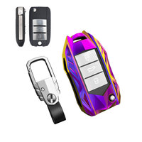 Housse porte-clés en métal avec porte-clés compatible avec MG ZS MG5 Flip Key Roewe RX5 350 360 750 MG3 MG6 MG7 MG GT GS