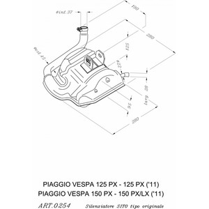 อะไหล่สกู๊ตเตอร์ Sitoplus สำหรับ Vespa 125 PX-17098 - Product Image 2