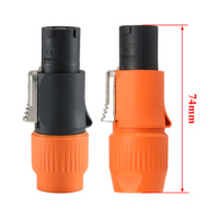Connecteur d'alimentation CA robuste pour éclairage de scène extérieur, prise de sortie orange IP65 résistante aux UV pour mur vidéo LED et audio