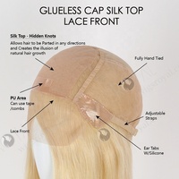Magnifique lâche bouclée blonde avec des reflets bruns perruques de cheveux 16 pouces Double dessiné cher Petite Cap perruques de cheveux humains caucasien