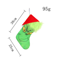 Bas de Noël en peluche monstre elfe vert lumineux à LED personnalisés pour la décoration de l'arbre de Noël