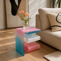 Table d'appoint en acrylique de style nordique simple, personnalisée en usine, pour salon, meubles de maison, petite table basse pour appartement, villa