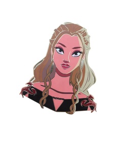 Pin de Metal de gran tamaño, fabricante de pines personalizados, para Daenerys Targaryen, Impresión de personajes de TV, esmalte duro - Product Image 1