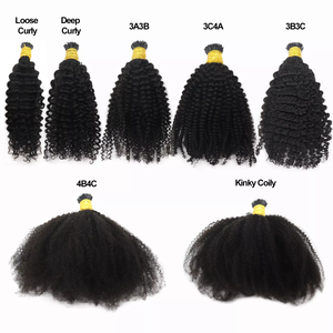 I Tip Hair Extensions Russian Micro Links Itip Hair Extensions colore naturale 100% <span class=keywords><strong>veri</strong></span> <span class=keywords><strong>capelli</strong></span> umani crespi ricci 1 pezzo - Product Image 6