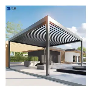 Pérgola de aluminio para exteriores de nuevo diseño moderno con persianas ajustables Gazebo de aluminio