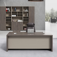 Table de bureau de direction en forme de L au design moderne en bois de luxe LR-BD-045 meubles de maison durables pour patron et PDG à usage exécutif