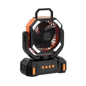 Ventilateur portable multifonctionnel à énergie solaire 20000mAh rechargeable USB avec batterie externe LED, télécommande, pour usage extérieur, camping - Product Image 2