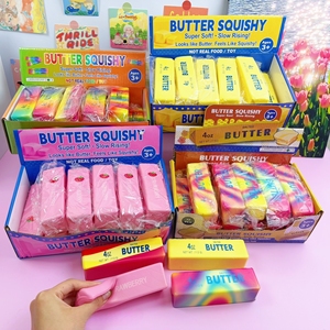Butter Stick <b>Slow</b> <b>Rise</b> <b>Squishy</b> Toy Food Grade Pretend Food Butter Bar Stress Relief Squeeze Fidget Toy - Product Image 1
