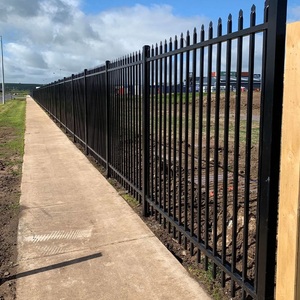 装飾的な黒亜鉛メッキ鋼フェンスパネルガーデンセキュリティ防錆フェンス防水コーティング表面 - Product Image 3