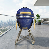 Barbecue Kamado en céramique de 22 pouces avec allumage automatique, 4 en 1, pour fêtes en plein air et à la maison