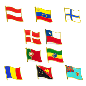 Perno bandiera dell'amicizia in lega di zinco incisione promozionale in metallo artigianato Arabia magnetica duro smalto morbido spilla con spillo - Product Image 1