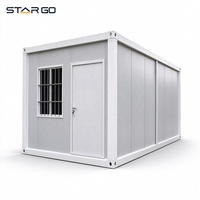 Module de bureau préfabriqué en conteneur plat de 20 pieds avec conduits électriques préconçus, plan ouvert, réception et revêtement de sol vinyle étanche