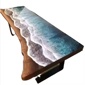 Factory Price Natural Style Resin <strong>Coffee</strong> <strong>Table</strong> Living Room Work Lounge Tea <strong>Table</strong> Live Edge Slab Wood with <strong>Epoxy</strong> Dining <strong>Table</strong> - Product Image 1