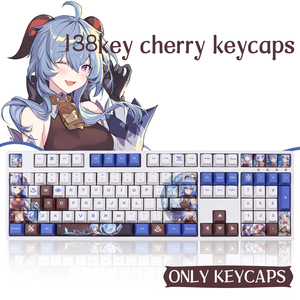 Genshin Impact <span class=keywords><strong>Ganyu</strong></span> Keycap Cherry Profile Anime PBT Dye Sub Teclado mecánico Key Cap <span class=keywords><strong>Set</strong></span> - Product Image 6