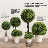 Boule de bonsaï artificielle en plastique, petite et réaliste, fausse topiaire, verdure écologique résistante aux UV, pour anniversaire, Pâques, maison moderne, bureau