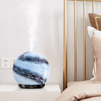 Humidificateur d'air électrique portable de luxe en verre marbré au design unique, 200 ml, lumière LED, diffuseur d'huiles essentielles pour hôtel, voiture