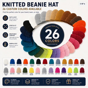 Custom Logo 3D Embroidered Acrylic <b>Beanie</b>-Unisex Winter Warm Adjustable <b>Hat</b> 26 Colors Wholesale Promotional Gift - Product Image 3
