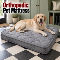 Matelas orthopédique pour chien avec housse extérieure amovible et dessus matelassé pour collections de lits pour animaux de compagnie personnalisées et utilisation en intérieur