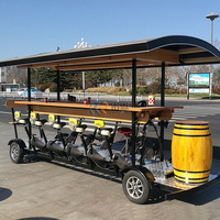 Bicicleta de Cerveza de Cuatro Ruedas con Pedales Eléctricos, Modelo Barato de China, Bicicleta de Cerveza Tandem para Fiestas y Ocio con Luz LED