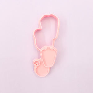 Doctor Enfermera Serie 3D Dibujos animados Galleta Molde Plástico Ecológico Juego de 2 DIY Estetoscopio Impreso Cortadores de galletas - Product Image 5