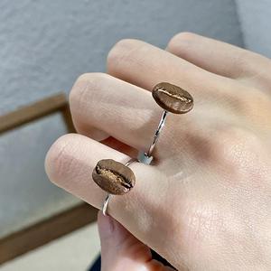 Bague ajustable en forme de grain de café 2026 pour femme, bijou fantaisie en pierre naturelle, design original, cadeau, bague de déclaration - Product Image 5