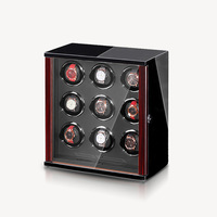 MINEESI Remontoir de montre entièrement automatique en bois laqué piano, verre transparent, cuir PU, matériaux recyclés écologiques 2-24
