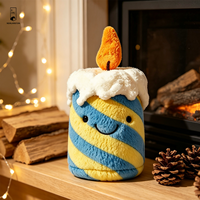 Peluche Bougie Souriante, Mignonne, en Forme de Flamme, Motif Spirale, pour Décoration de Canapé et Maison, Cadeau de Fête et d'Anniversaire