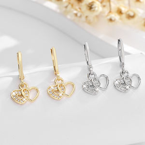 2025 haute qualité étanche mode 14k cuivre incrusté Zircon plaqué or usure quotidienne en laiton boucles d'oreilles femmes bijoux - Product Image 1