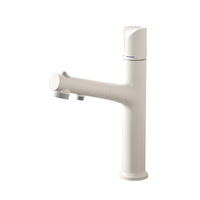 Robinet mitigeur électrique multifonction à trou unique, couleur crème nordique, pour eau chaude et froide, pour salle de bain